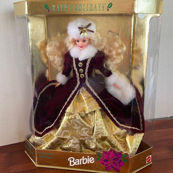 1996 Happy Holidays Barbie NIB Mint
